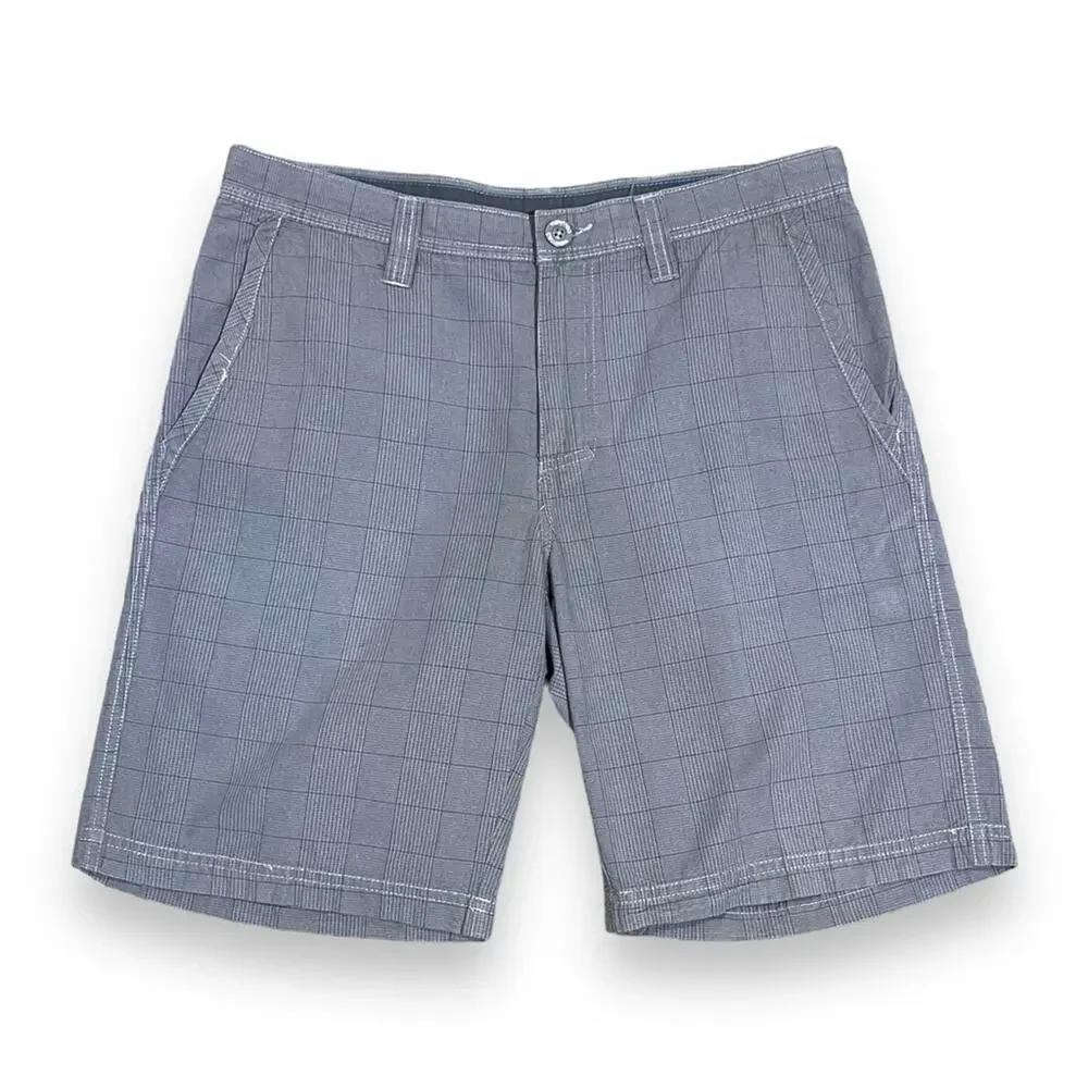 Columbia Omni-Shade Sun Protection‎ Shorts Gray Plaid 34x10